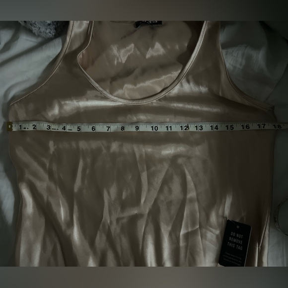 XS Slip dress satin scoop neck dress color champagne - Picture 4 of 5